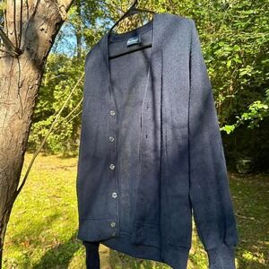 ParFour Navy blue vintage light cardigan with black buttons
